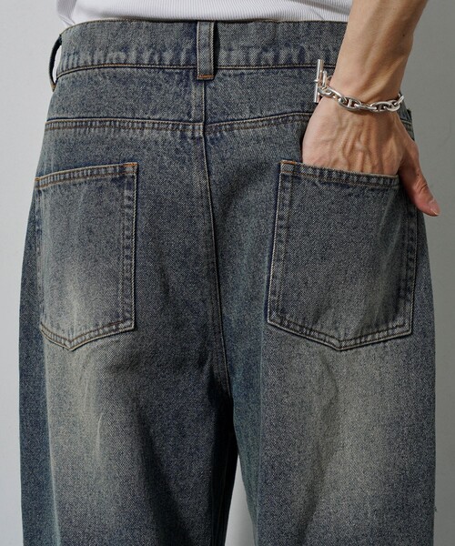 PUBLUX(パブリュクス)の「PUBLUX/パブリュクス Damaged Straight Crash Denim/ダメージデニムパンツ(限定展開)(デニムパンツ・メンズ・ブラック/ブルー・SMALL/MEDIUM/LARGE)」の12枚目の写真