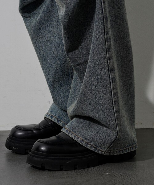 PUBLUX(パブリュクス)の「PUBLUX/パブリュクス Damaged Straight Crash Denim/ダメージデニムパンツ(限定展開)(デニムパンツ・メンズ・ブラック/ブルー・SMALL/MEDIUM/LARGE)」の15枚目の写真