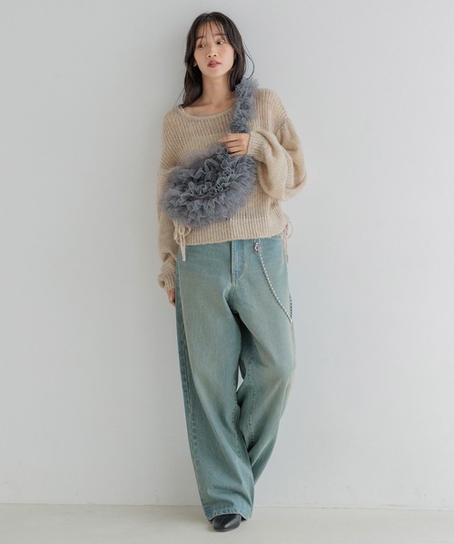 LOWRYS FARM（ローリーズファーム）の「チュールフリルショルダーＢＡＧ 240833（ショルダーバッグ・レディース・ブラック/グレー・FREE）」の14枚目の写真