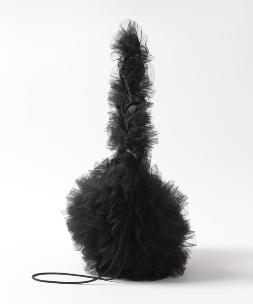 LOWRYS FARM（ローリーズファーム）の「チュールフリルショルダーＢＡＧ 240833（ショルダーバッグ・レディース・ブラック/グレー・FREE）」の7枚目の写真