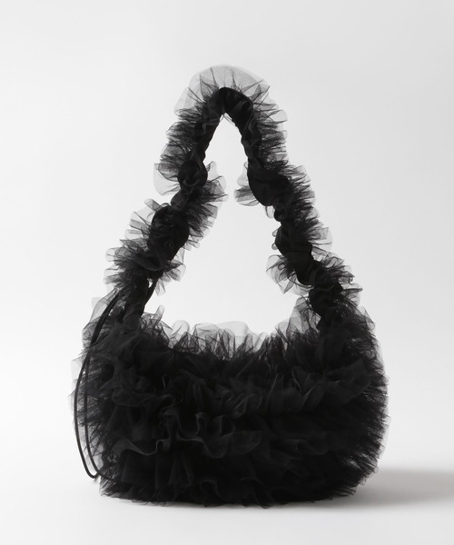 LOWRYS FARM（ローリーズファーム）の「チュールフリルショルダーＢＡＧ 240833（ショルダーバッグ・レディース・ブラック/グレー・FREE）」の8枚目の写真