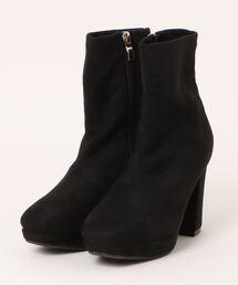 【厚底】チャンキーヒールミドルブーツ 338-WK