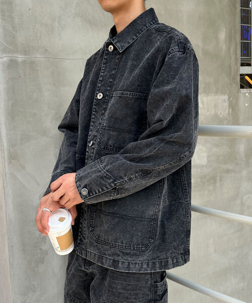 CIAOPANIC(チャオパニック)の「フェードダックデニムカバーオール(ブルゾン・レディース・チャコールグレー/ベージュ/ピンク・MEDIUM/LARGE)」の16枚目の写真