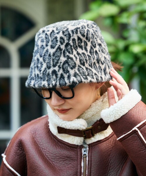 FREAK'S STORE（フリークスストア）の「ファーハット（ハット・レディース・その他9/ブラック/レオパード・ONE SIZE）」の3枚目の写真