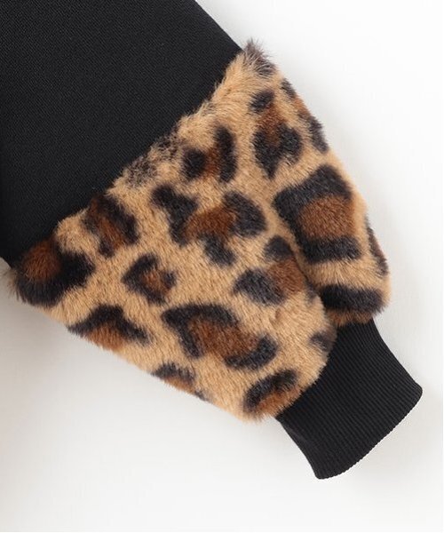 X-girl Stages（エックスガールステージス）の「アニマルロゴ袖ファーパーカー（パーカー・キッズ・ブラック/ピンク/アイボリー・80ｃｍ/90cm/100cm/110cm/120cm/130cm/140cm）」の5枚目の写真