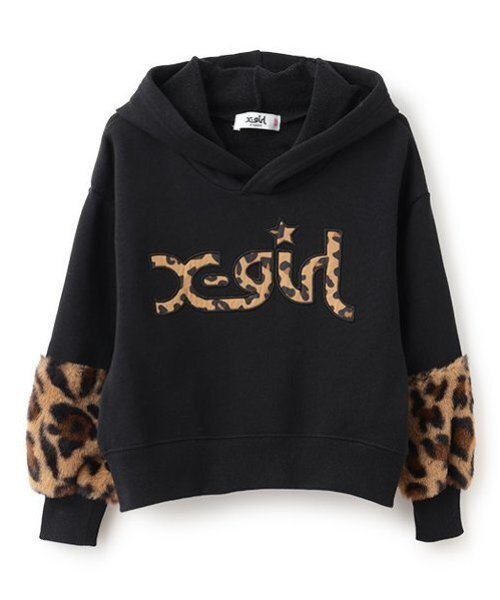 X-girl Stages（エックスガールステージス）の「アニマルロゴ袖ファーパーカー（パーカー・キッズ・ブラック/ピンク/アイボリー・80ｃｍ/90cm/100cm/110cm/120cm/130cm/140cm）」の11枚目の写真