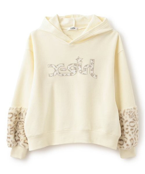 X-girl Stages（エックスガールステージス）の「アニマルロゴ袖ファーパーカー（パーカー・キッズ・ブラック/ピンク/アイボリー・80ｃｍ/90cm/100cm/110cm/120cm/130cm/140cm）」の12枚目の写真