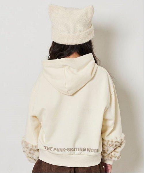 X-girl Stages（エックスガールステージス）の「アニマルロゴ袖ファーパーカー（パーカー・キッズ・ブラック/ピンク/アイボリー・80ｃｍ/90cm/100cm/110cm/120cm/130cm/140cm）」の16枚目の写真