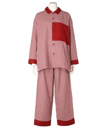 KID BLUE（キッドブルー）の「キッドブルー -２４Ｗガーゼギンガム -長袖パジャマ -KUAK532 -kidblue（ルームウェア/パジャマ）」