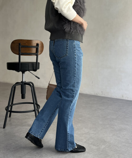 レディフォトコンパクトTシャツ&セミフレアデニムパンツ (セット売り) 楽天市場】フレアパンツ ブーツカットパンツ トールサイズ