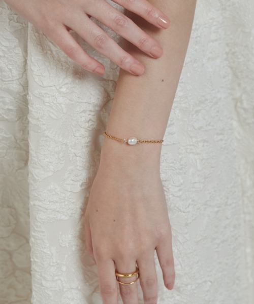 9／10迄価格！アンティークエナメル14金パールブレスレット 華奢な2連ブレスレット】14金ゴールドフィルド製 | 瑠璃レトロ