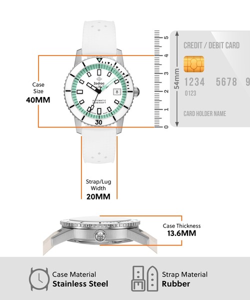 ZODIAC(ゾディアック)の「ゾディアック 腕時計 メンズ アナログ ラバー ZO9309(アナログ腕時計・メンズ・ホワイト・FREE)」の6枚目の写真