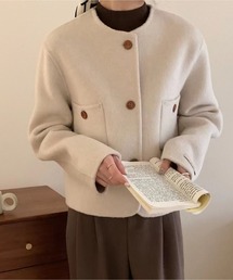 MAISON DE THERESE（メゾン ド テレーズ）の「ノーカラーラシャコート（ノーカラージャケット）」