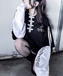 フェイクレイヤード チャイナ デザイン トップス