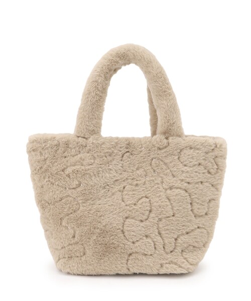 SHOO・LA・RUE（シューラルー）の「◆スパンコールフェイクファーランチトートバッグ（トートバッグ・レディース・アイボリー系3/ベージュ系3/グレー系その他4/ベージュ系その他7・00）」の6枚目の写真