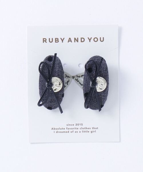 RUBY AND YOU（ルビーアンドユー）の「［select］ドット柄ミニヘアクリップ 2個セット（ヘアピン・レディース・ブラウン/グレー・FREE）」の4枚目の写真