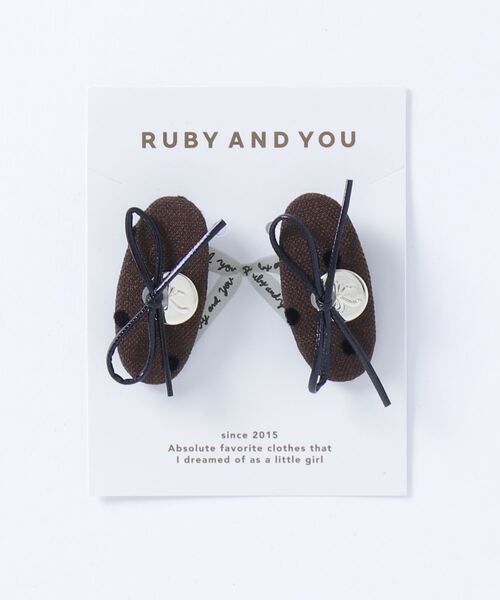 RUBY AND YOU（ルビーアンドユー）の「［select］ドット柄ミニヘアクリップ 2個セット（ヘアピン・レディース・ブラウン/グレー・FREE）」の5枚目の写真