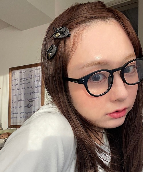 RUBY AND YOU（ルビーアンドユー）の「［select］ドット柄ミニヘアクリップ 2個セット（ヘアピン・レディース・ブラウン/グレー・FREE）」の9枚目の写真