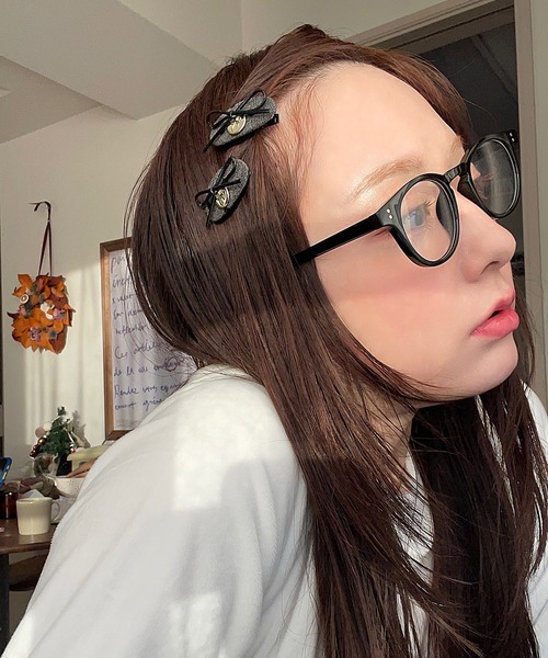 RUBY AND YOU（ルビーアンドユー）の「［select］ドット柄ミニヘアクリップ 2個セット（ヘアピン・レディース・ブラウン/グレー・FREE）」の8枚目の写真