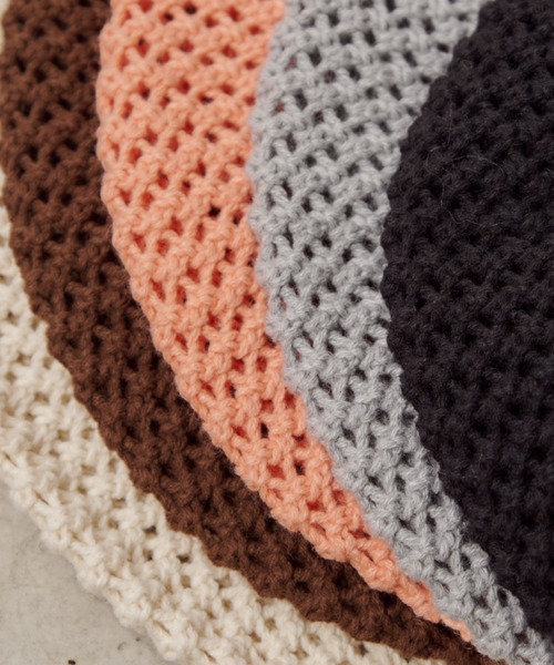 CIAOPANIC TYPY（チャオパニックティピー）の「メッシュニットベレー（ハンチング/ベレー帽・レディース・サーモンピンク/ブラウン/ブラック/グレー/オフホワイト・ONE SIZE）」の11枚目の写真