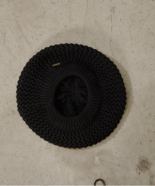 CIAOPANIC TYPY（チャオパニックティピー）の「メッシュニットベレー（ハンチング/ベレー帽・レディース・サーモンピンク/ブラウン/ブラック/グレー/オフホワイト・ONE SIZE）」の8枚目の写真