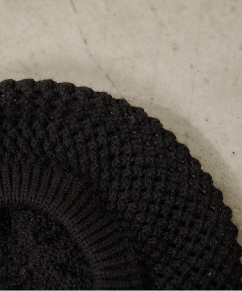 CIAOPANIC TYPY（チャオパニックティピー）の「メッシュニットベレー（ハンチング/ベレー帽・レディース・サーモンピンク/ブラウン/ブラック/グレー/オフホワイト・ONE SIZE）」の9枚目の写真