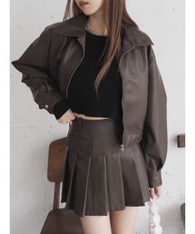 EVRIS | フェイクレザーコンパクトブルゾン(ブルゾン)