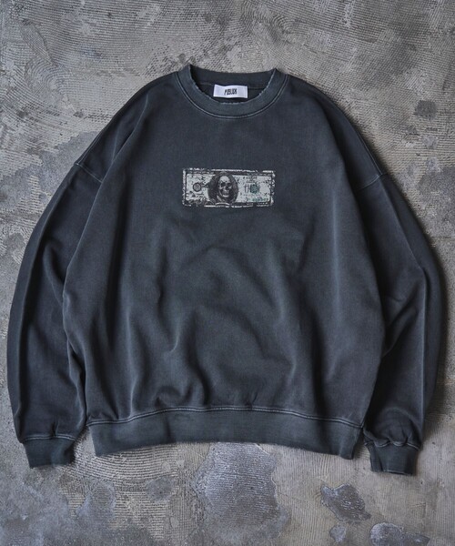 PUBLUX(パブリュクス)の「PUBLUX/パブリュクス ANTE 別注 Fake Money プリント裏毛スウェット【限定展開】(スウェット・メンズ・オフホワイト/スミクロ・SMALL/MEDIUM/LARGE)」の12枚目の写真