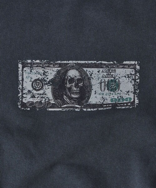 PUBLUX(パブリュクス)の「PUBLUX/パブリュクス ANTE 別注 Fake Money プリント裏毛スウェット【限定展開】(スウェット・メンズ・オフホワイト/スミクロ・SMALL/MEDIUM/LARGE)」の13枚目の写真