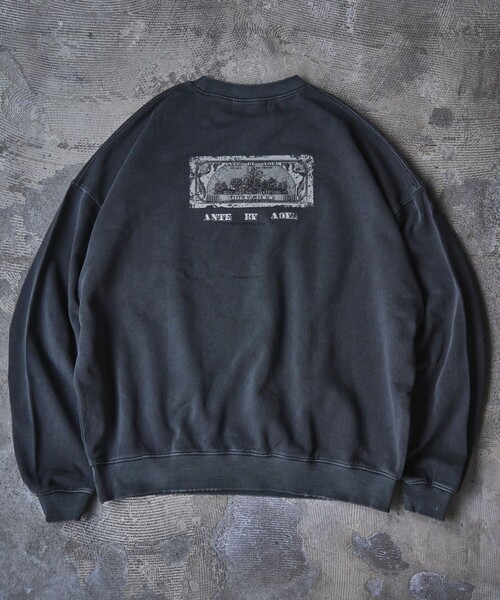 PUBLUX(パブリュクス)の「PUBLUX/パブリュクス ANTE 別注 Fake Money プリント裏毛スウェット【限定展開】(スウェット・メンズ・オフホワイト/スミクロ・SMALL/MEDIUM/LARGE)」の15枚目の写真