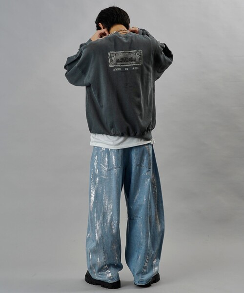 PUBLUX(パブリュクス)の「PUBLUX/パブリュクス ANTE 別注 Fake Money プリント裏毛スウェット【限定展開】(スウェット・メンズ・オフホワイト/スミクロ・SMALL/MEDIUM/LARGE)」の18枚目の写真