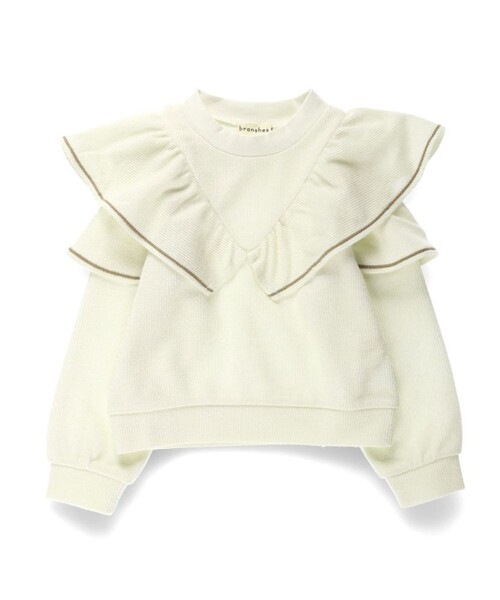 BRANSHES（ブランシェス）の「フリルニットソー（スウェット・キッズ・ラベンダー/アイボリー/ブラック・90/140/130/150/120/80/100/110）」の2枚目の写真