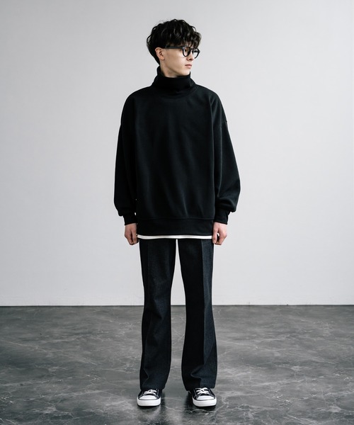 ストーンロゴ ブラック オーバーサイズスウェット セール10%OFF】ワンフォークロージング 1111clothing オーバー