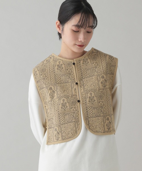【美品・完売品】Skall Studio キルティングベスト M ノーカラー LAVENHAM｜ビッグキルト スタンドカラー クロップド ベスト “BIG