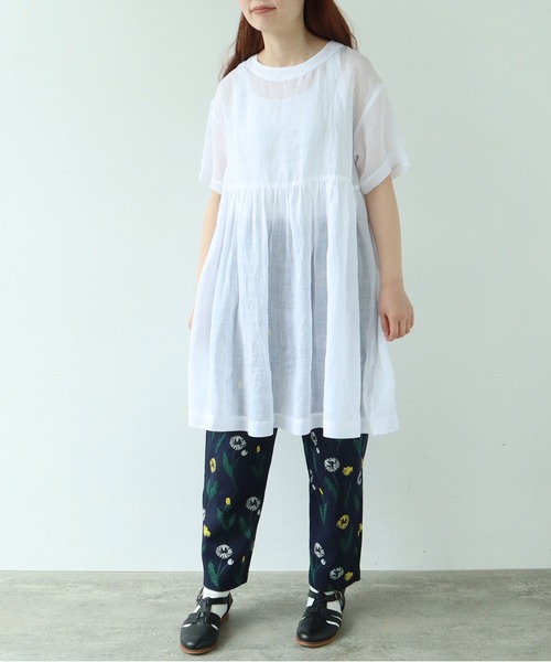 bulle de savon  OYASUMI チュニックブラウス bulle de savon（ビュルデサボン）の「Ramie tunic ブラウス（シャツ