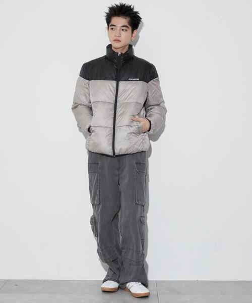 CONVERSE(コンバース)の「WEGO/CONVERSEパテッドジャケット(ダウンジャケット/コート・メンズ・ブラック/アイボリー/カーキ・LARGE/X-LARGE/MEDIUM)」の9枚目の写真