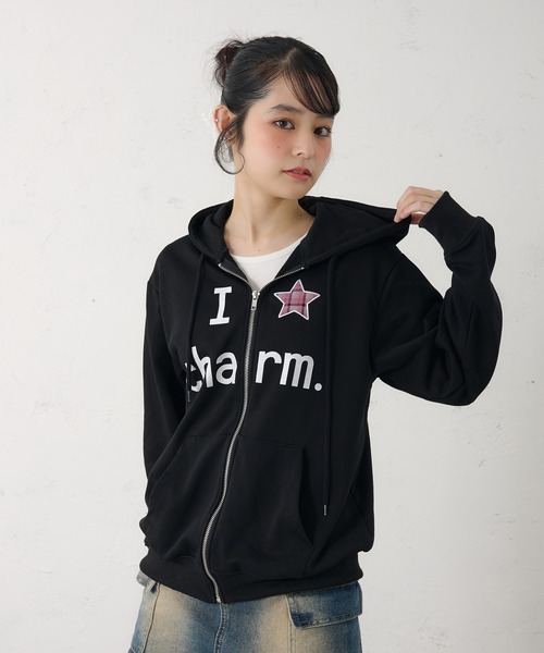 FCMM クロスジップアップフーディ パーカー チャコール S 日本限定】CROSS ZIP UP HOODIE/クロスジップアップフーディ