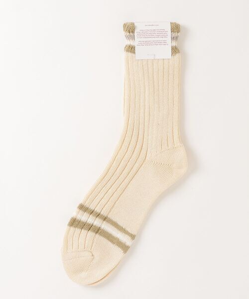 CORGI（コーギ）の「Corgi/別注 FINE GAUGE COTTON SOCKS（ソックス/靴下・メンズ・クリーム/ブラック・FREE）」の5枚目の写真