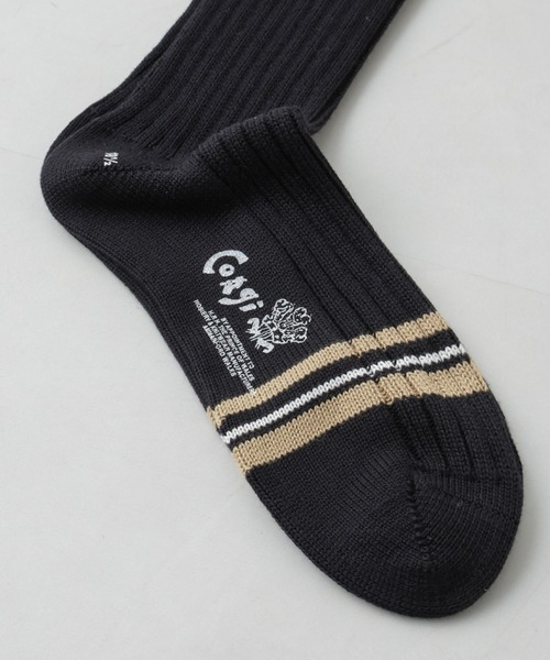 CORGI（コーギ）の「Corgi/別注 FINE GAUGE COTTON SOCKS（ソックス/靴下・メンズ・クリーム/ブラック・FREE）」の4枚目の写真