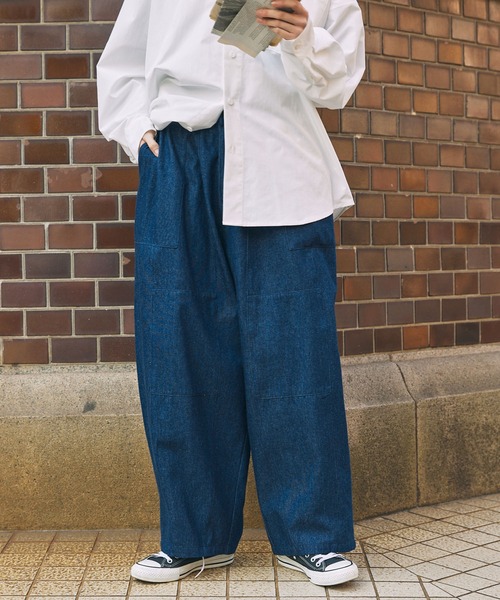 MONO-MART LADY'S（モノマートレディース）の「ルーズ ファティーグパンツ（その他パンツ・レディース・インディゴブルー/ベージュ/ブラック・S/M）」の7枚目の写真