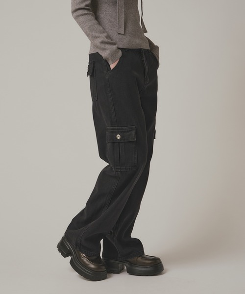 BLANK　（ブランク）の「Loose Silhouette Denim Cargo Pants/ルーズシルエット デニムカーゴパンツ（カーゴパンツ・レディース・グレー・M）」の6枚目の写真