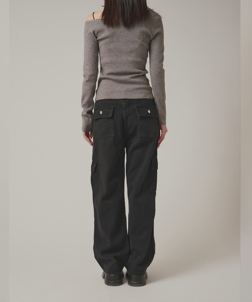 BLANK　（ブランク）の「Loose Silhouette Denim Cargo Pants/ルーズシルエット デニムカーゴパンツ（カーゴパンツ・レディース・グレー・M）」の5枚目の写真