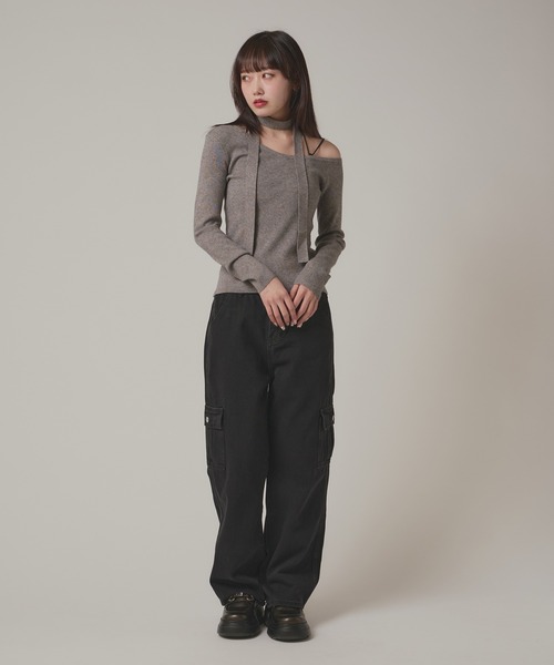 BLANK　（ブランク）の「Loose Silhouette Denim Cargo Pants/ルーズシルエット デニムカーゴパンツ（カーゴパンツ・レディース・グレー・M）」の10枚目の写真