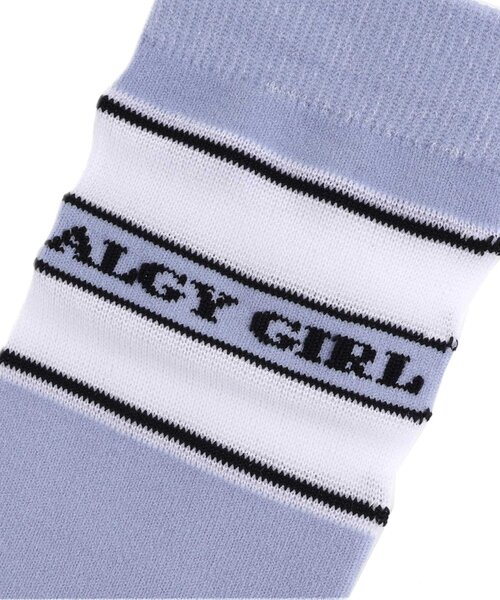 algy（アルジー）の「シアー切替ラインクルーソックス（ソックス/靴下・キッズ・ラベンダー/オフホワイト/ネイビー・21/24）」の5枚目の写真