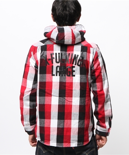 XLARGE ジャケット XLARGE（エクストララージ）の「PLAID FLANNEL HOODED ZIP SHIRT