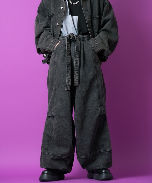 パンツ huabian83 ankorock ankoROCK アンコロック サルエルパンツ メンズ ジャージ パンツ ライン