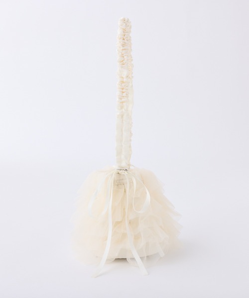 one after another NICE CLAUP（ワンアフターアナザーナイスクラップ）の「チュールフリルバッグ（ハンドバッグ・レディース・アイボリー/ブラック/サックスブルー・FREE）」の7枚目の写真