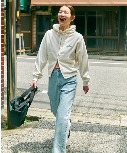 L.L.Bean(エルエルビーン)の「【JAPAN EDITION】ポーテージ・フルジップ・フード・スウェットシャツ(パーカー・レディース・ネイビー/ライトグレー/ベージュ系・MEDIUM)」の5枚目の写真