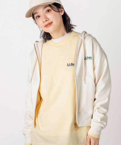 L.L.Bean(エルエルビーン)の「【JAPAN EDITION】ポーテージ・フルジップ・フード・スウェットシャツ(パーカー・レディース・ネイビー/ライトグレー/ベージュ系・MEDIUM)」の6枚目の写真