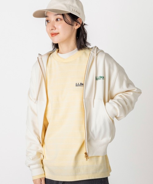 L.L.Bean(エルエルビーン)の「【JAPAN EDITION】ポーテージ・フルジップ・フード・スウェットシャツ(パーカー・レディース・ネイビー/ライトグレー/ベージュ系・MEDIUM)」の7枚目の写真